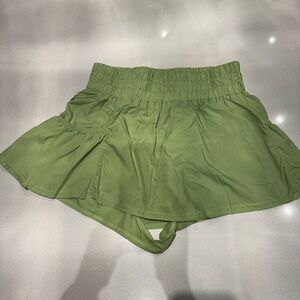FP Movement Get Your Flirt On Green Skort with Elastic Waist